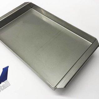 Versandmetall Roestvrijstalen schaal R2 gelast Materiaaldikte 1,5 mm lengte / diepte (a) 300 mm buitengrond K320