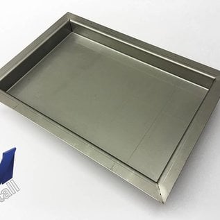 Versandmetall Edelstahlwanne R3  geschweißt Materialstärke 1,5mm  Länge/Tiefe (a)  500 mm Außen Schliff K320