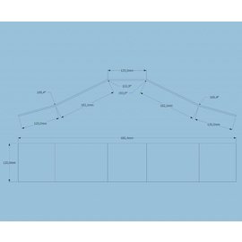 Versandmetall [1 St] Zinkplaat van gegalvaniseerd plaatstaal DX51 naar klantenschets (tolerantie +/- 0,5 mm) dikte 2.0 mm Brite 120 mm gestrekte lengte 680.4mm