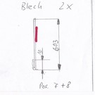 Set [5 pièces] Tôles inox 1,0mm inox, grain brossé 1x28x590mm 1x28x450mm 1x28x282mm -2x 330x603mm avec feuillure 10mm