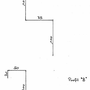 Set [ 7 Stck ]   Edelstahl Bleche gekantet nach Kundenskizze, einseitig Schliff Korn 320  4 Stck Profil A L= 2000mm 2 Stk Profil A L=1500mm 1 Stck Profil B L=1500mm