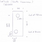 Ensemble [2 St] en acier inoxydable, grain brossé 320, épaisseur 1,5 mm. 1x 600x1785mm 2 trous, 1x 570x570mm 1 trou