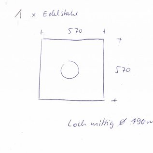 Stel [2 St] gesneden roestvrij staal, geborsteld graan 320, dikte 1,5 mm. 1x 600x1785mm 2 gaten, 1x 570x570mm 1 gat
