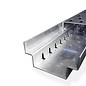 Versandmetall Afvoergoten van aluminium/roestvrij staal, inclusief rooster, inlaatbreedte 90 tot 190 mm