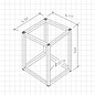 Versandmetall -1 Stück Tischgestell 450x450x760mm aus Edelstahl (1.4301 X5CrNi 18-10 ) Verbindungen geschweißt und gebeizt  Rohr 25/25x2mm Enden mit Lamellenstopfen (ca 3 m überstehend ) verschlossen Oberfläche Schliff/Gebürstet  Korn 240