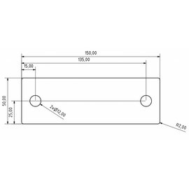 Versandmetall Set [2 stks] Afschermplaat gemaakt van 2,0 mm roestvrij staal 50x150mm oppervlak1 zijdig graan 320