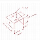 Versandmetall Set [ 8 Stck ] U-Profil aus 1,5mm Edelstahl Innenmaße  axcxb  37,5x60x37,5mm, Oberfläche Schliff K320  70mm lang, gelocht nach Skizze