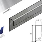 Versandmetall Glasprofiel, eindprofiel glanzend/spiegelnde 1,0 mm vor 12,5 mm Glas of Gipsplaat onglijk gezet oppervlakke geschuurd