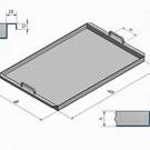 Versandmetall Speciale roestvrijstalen kuip R2 gelast Materiaaldikte 1,5 mm lengte / diepte (a) 500 mm breedte 1300 mm, hoogte 60 mm, binnenkant slijpen K320