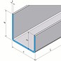 Versandmetall U-profiel ongelijk been t = 2,0 mm Afmetingen buiten a = 40 mm c = 20 mm b = 20 mm lengte 2000 mm Oppervlak 2r (3-d) reflecterend