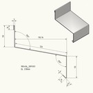 Versandmetall Traufblech Edelstahl 1.4301 Aussen K320 50/120/50, 1,0mm , Längen 1000, 1250, 1500, 2000, 2500 mm