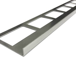 Versandmetall Tegelstrip 1 Tegelrand Tegelprofiel roestvrij staal 1,0 mm, gemalen korrel 320