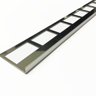 Versandmetall Tegelstrip 1 tegelrand Tegelprofiel roestvrij staal 1,0 mm, reflecterend 2R (IIID)