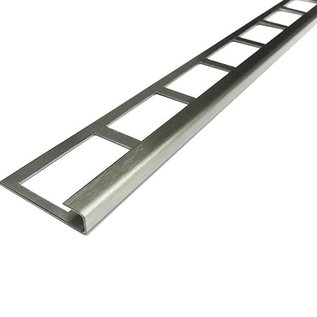 Versandmetall Tegelstrip 2 tegelrand Tegelprofiel roestvrij staal 1,0 mm, geslepen korrel 320