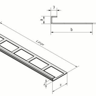 Versandmetall Tegelstrip 2 tegelrand Tegelprofiel roestvrij staal 1,0 mm, reflecterend 2R (IIID)