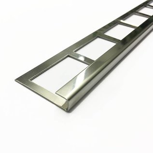 Versandmetall Bande de carrelage 2 bordure de dalle Profilé de dalle en acier inoxydable 1,0 mm, réfléchissant 2R (IIID)