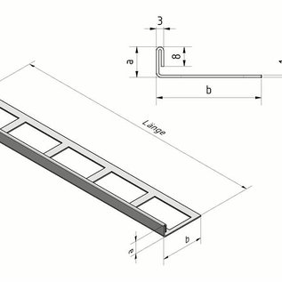 Versandmetall Profilé de carrelage en acier inoxydable 1,0 mm, grain rectifié 320