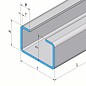 Versandmetall C-Profiel gemaakt van roestvrij Staal Oppervlakke geschuurd hoogte 30 mm Breedte 40 mm- tot 80 mm Lengte 1250 mm