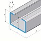 Versandmetall Profilè en C Acier inoxydable  hauteur 20 mm largeur c = 30 à 80 mm longueur 1250 mm