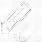 Versandmetall 1 Profilé d'extrémité spécial selon croquis plié à 4 fois à l'extérieur K320, longueur 700mm 7/37 / 11mm Matériau Acier inoxydable 1,0mm, façades soudées et teintées