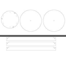 Versandmetall Stel [18 St] aluminiumlasersleuven 1,0 en 1,5 mm in volgens PDF-sjablonen, Al99,5 blank: vijl: 20190115_Aluminium plaat 1,0 mm; File: 20190115_Aluminium sheet 1.5 mm