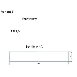 Versandmetall Roestvrijstalen kuip serie 1 hoeken dichtgelast en gekleurd, roestvrij staal 1,5 mm h = 80 mm axb 500x800mm EXTERNE grondverbinding K320 - Varianten selecteerbaar