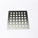 -Stel in {2-part. Parapet voor 1,5 mm roestvrij staal 1x 1773x768 mm 1x 918x744 mm, vierkante perforatie Q20 / 50 mm