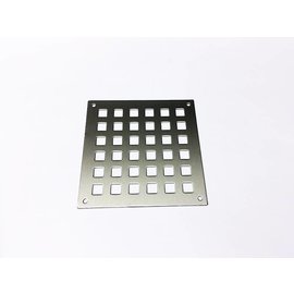 -Set { 2-teil. } Brüstungsverkleidung  1,5mm Edelstahl 1x 1773x768mm 1x 918x744mm, Quadratlochung Q20 /50mm