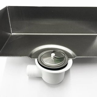 Versandmetall Receveur de douche en acier inoxydable, receveur de douche 1,5mm, intérieur meulant K320, profondeur à partir de 500 mm, largeur à partir de 600 mm, 1 ou 2 trous de drainage, différentes hauteurs