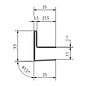 Versandmetall RVS glazen dakgoot 10mm voor ESG glas 10mm of VSG glas 10.76mm, 1.4301 buitensnede K320