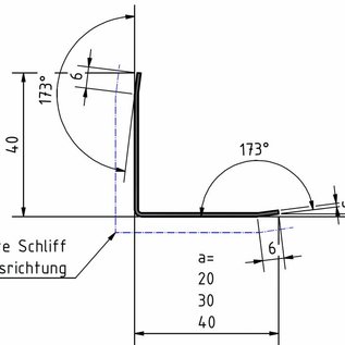 Versandmetall Kit de sauvegarde Angle de protection des bords plié en 3 fois 15 x 15 x 1,0 mm longueur 2000 mm K320