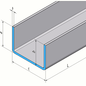 Versandmetall - Profilé en U en acier inoxydable, axe plié à 90 ° 25x150x25mm 2,0 mm L = 1410mm Surface 2R (miroir IIID)