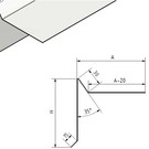 Versandmetall Plaque de gouttière - acier inoxydable, tranchant 3 fois, surface avec grain rectifié 320 Dimensions spéciales: H 80mm A 100mm Longueur 2000mm