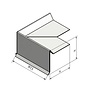 Versandmetall Dakgootplaat - roestvrij staal 90 ° 3-voudig geslepen, oppervlak met grondkorrel 320 Speciale afmetingen: H 80 mm A 100 mm lengte 2000 mm