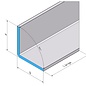 Versandmetall Angle en acier inoxydable bordé d'un seul pli axb 60x120mm longueur 2000mm