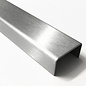 Versandmetall -Speciaal U-profiel gemaakt van 1,5 mm roestvrij staal, gekantelde oppervlakteafwerking K320 binnenafmetingen axcxb 25x120x25mm, lengte 1500 mm