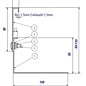 Versandmetall Parties supérieures pour bac à gravier en acier inoxydable réglable en hauteur 1.4301 H = 80mm - plié à 90 °