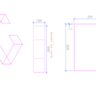 Versandmetall -Profil spécial C en acier inoxydable de 1,0 mm, finition de surface K320 Dimensions 150/333/500/333 / 150mm, longueur 120mm