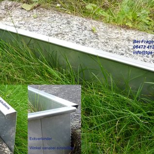 Versandmetall -Set [30 St, 75m] Bords de pelouse robustes Moulure à gravier en acier inoxydable d'épaisseur 1,0 mm (1.4301). h = 200mm 30x L = 2500mm 25 connecteurs 6 connecteurs angulaires (flexibles)