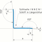 Versandmetall - Set [ 10 St ]  Inneneckwinkel  90°  - 3-fach gekantet 1,5mm aussen K320  axbxL 80x40x2000 mm