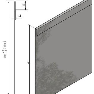 Versandmetall 65 mtr (  32x2mtr+1x1mtr ) Stabile V4A 316L Rasenkanten Kiesleiste mit Falz aus 1,0 mm starkem Edelstahl ( 1.4404/1.4571)  Höhe 200mm inkl. 32 Verbinder