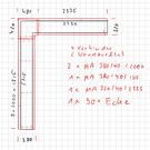 Versandmetall - Couvercle mural [5,715 + 2 795 m] d'éloxiter en aluminium de 1 mm E6 / EV1 l = 320/380 mm h = 40 mm y compris 4 connecteurs, 1 raccord d'angle 2x à 90 degrés,