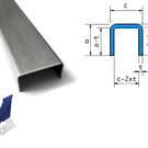 Versandmetall Ensemble (4 pièces) Profilé en U en acier inoxydable de 2,0 mm, fini de surface K320, dimensions extérieures en 2 pièces