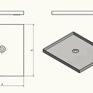 Versandmetall Edelstahl Duschwanne, Duschtasse { R1A } 1,5mm, INNEN  Schliff K320, Tiefe  700 mm, Breite 700 mm, 1 oder 2 Ablaufbohrungen,  Höhe 100mm