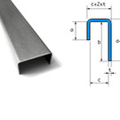 Versandmetall -Set (22 St) Profilé en U spécial en acier inoxydable de 1,0mm avec finition en surface K320 Dimensions intérieures axcxb 15x18x35mm, longueur: 20x1250mm 2x2000mm