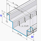 Versandmetall Drainagerinne Form B2 aus Aluminium Einlaufbreite 150mm, Bauhöhe 70 mm, Bestellmengen 10m, 20m, 30m, 40m, 50m