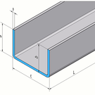 Versandmetall Set ( 58 Stck ) U-Profil aus 2,0 mm Aluminium, AL99,5 blank, Sichtseite mit Schutzfolie, Aussenmaße  axcxb14x82x14mm, 2000mm (200cm) lang