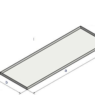 Versandmetall Resterende voorraad: Speciale RVS kuiprij 1 hoeken gelast 1.5mm h = 20mm axb 500x300mm eenzijdig - slijpen BUITEN K320