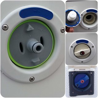 Manufaktur 3D Wassertankdeckel mit Anschluss für Gardena System,  Passend für Tankdeckel 3-Pin D:78mm