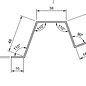 - Speciaal hoedprofiel van 1,5 mm roestvrij staal, geborsteld korrel 320, volgens schets L = 1000 mm